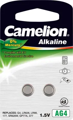 Gumbna baterija LR 66 alkalij-mangan Camelion AG4 20 mAh 1.5 V 2 kosa