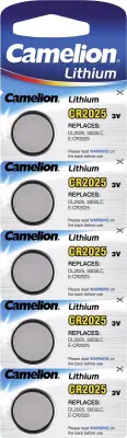 Camelion CR2025 gumbne celice CR 2025 litij 150 mAh 3 V 5 kos