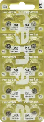Renata gumbne celice 364 1.55 V 10 kos 20 mAh srebrovo-oksidni 364.MP-E