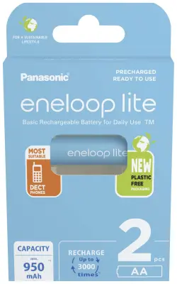 Panasonic eneloop lite HR06 mignon (aa)-akumulator NiMH 1000 mAh 1.2 V 2 kos