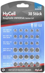HyCell komplet gumbnih baterij 5x AG 1\, AG 3\, AG 4\, AG 10\, AG 12\, AG 13