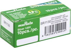 Murata SR1130-PBWW gumbne celice 389 srebrovo-oksidni 85 mAh 1.55 V 10 kos