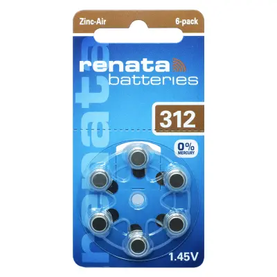 Renata 312 baterije za slušni aparat (6 baterij v blistru)