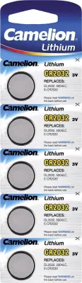 Camelion  gumbne celice  CR 2032  3 V  5 kos  220 mAh  litij  CR2032