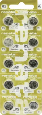 Renata gumbne celice 390 1.55 V 10 kos 80 mAh srebrovo-oksidni 390.MP-E