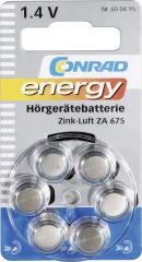 Gumbna baterija ZA 675 cink-zrak Conrad energy PR44 baterija za slušni aparat 630 mAh 1.4 V\, 6 kosov