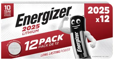 Energizer gumbne celice CR 2025 3 V 12 kos 163 mAh litij
