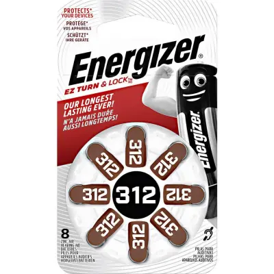 Gumbna baterija ZA 312 cink-zrak Energizer PR41 baterija za slušni aparat 160 mAh 1.4 V\, 8 kosov