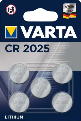 Gumbna baterija CR 2025 litijeva Varta Electronics CR2025 157 mAh 3 V 5 kosov
