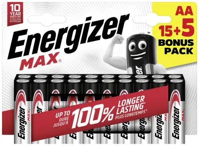 Energizer Max mignon (aa)-baterija alkalno-manganov  1.5 V 20 kos