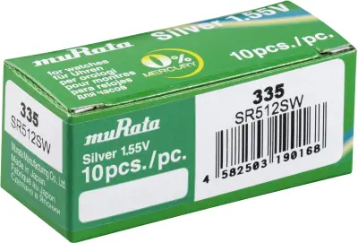 Murata SR512SW-PBWW gumbne celice 335 srebrovo-oksidni 8.3 mAh 1.55 V 10 kos