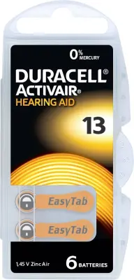 Duracell baterija za slušni aparat ZA 13 1.45 V 6 kos 290 mAh cink-zračni Activair 13