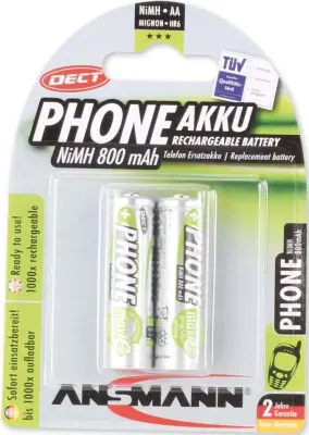 Mignon (AA) akumulator NiMH Ansmann DECT maxE HR06 800 mAh 1.2 V 2 kosa