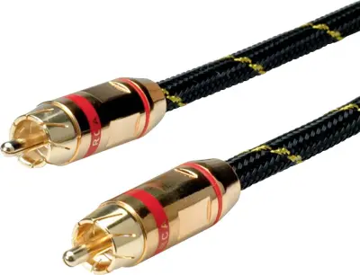 Roline cinch video priključni kabel [1x moški cinch konektor - 1x moški cinch konektor] 5.00 m črna/zlata