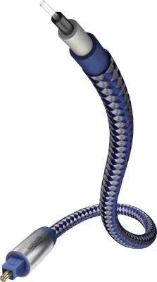 Priključni kabel Inakustik\, moški kon. Toslink (ODT)/m. kon.Toslink\, modro-srebrn\, 1 m 0041201