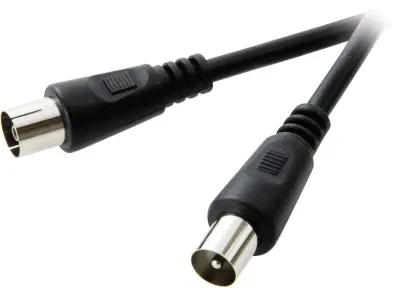 Antenski priključni kabel [1x antenski vtikač 75 - 1x antenski vtičnica 75 ] 1.50 m 75 dB črn SpeaKa Professional