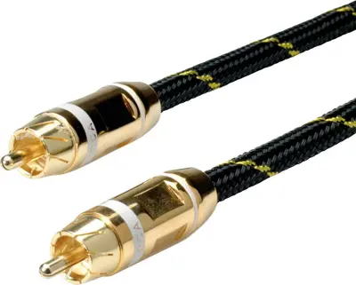 Roline cinch video priključni kabel [1x moški cinch konektor - 1x moški cinch konektor] 5.00 m črna/zlata