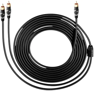 Oehlbach 151 cinch avdio priključni kabel [1x moški cinch konektor - 2x moški cinch konektor] 5.00 m črna pozlačeni konektorji