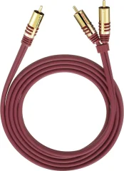 Oehlbach 20565 cinch avdio Y-kabel [2x moški cinch konektor - 1x moški cinch konektor] 5.00 m rdeča pozlačeni konektorji