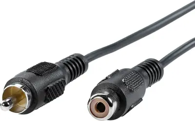 Value cinch video priključni kabel [1x moški cinch konektor - 1x ženski cinch konektor] 5.00 m črna