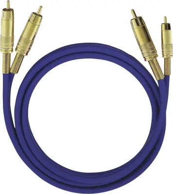 cinch avdio priključni kabel [2x moški cinch konektor - 2x moški cinch konektor] 2.00 m modra pozlačeni konektorji Oehlbach NF 1 Master
