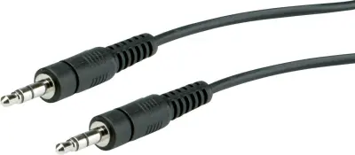 Roline 11.09.4505 klinker avdio priključni kabel [1x 3\,5 mm banana moški konektor - 1x 3\,5 mm banana moški konektor] 5.00 m črna zaščiten