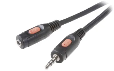 SpeaKa Professional SP-7869784 klinker avdio podaljšek [1x 3,5mm banana moški konektor - 1x priključna doza za 3,5mm banana moški konektor] 5 m črna