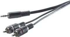 SpeaKa Professional SP-7869912 cinch / klinker avdio priključni kabel [2x moški cinch konektor - 1x 3\,5 mm banana moški konektor] 30.00 cm črna