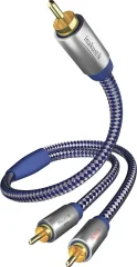 Inakustik 0040803 cinch avdio priključni kabel [2x moški cinch konektor - 1x moški cinch konektor] 3.00 m modra\, srebrna pozlačeni konektorji