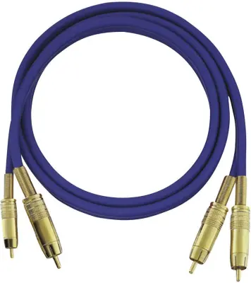 cinch avdio priključni kabel [2x moški cinch konektor - 2x moški cinch konektor] 0.50 m modra pozlačeni konektorji Oehlbach NF 1 Master