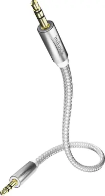 Inakustik 00410103 klinker avdio kabel [1x 3,5mm banana moški konektor - 1x 3,5mm banana moški konektor] 3 m bela, srebrna pozlačeni konektorji