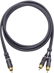 Oehlbach 23702 cinch avdio Y-kabel [2x moški cinch konektor - 1x moški cinch konektor] 2.00 m antracitna pozlačeni konektorji