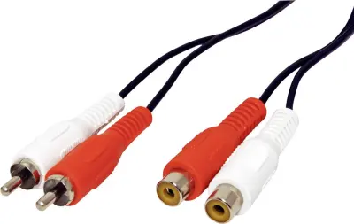 Value cinch video priključni kabel [2x moški cinch konektor - 2x ženski cinch konektor] 5.00 m črna