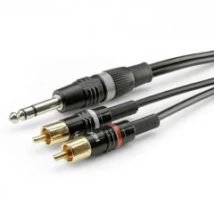 Sommer Cable HBP-6SC2-0300 klinker / cinch avdio priključni kabel [2x moški cinch konektor - 1x klinken vtič 6.3 mm (stereo)] 3.00 m črna