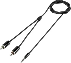 SpeaKa Professional SP-7870480 cinch / klinker avdio priključni kabel [2x moški cinch konektor - 1x 3\,5 mm banana moški konektor] 0.80 m črna super mehki plašč