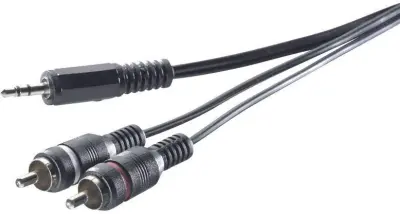 SpeaKa Professional SP-1300904 cinch / klinker avdio priključni kabel [2x moški cinch konektor - 1x 3\,5 mm banana moški konektor] 5.00 m siva