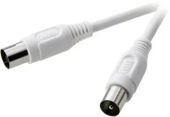 Antenski kabel SpeaKa Antenski vtič 75 Ω na antensko vtičnico 75 m 1\,5 m bela Koaksialni priključni kabel Speaka Pro\, 1\,5 m\, bel  SpeaKa Professional