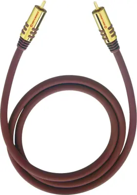 cinch avdio priključni kabel [1x moški cinch konektor - 1x moški cinch konektor] 3.00 m bordo rdeča pozlačeni konektorji Oehlbach NF Sub