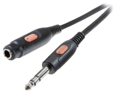 SpeaKa Professional SP-7870632 klinker avdio podaljšek [1x 6,3mm banana moški konektor - 1x priključna doza za 6,3mm banana moški konektor] 5 m črna