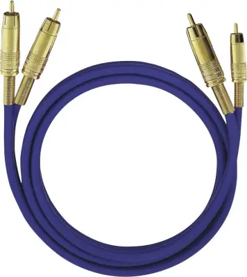 cinch avdio priključni kabel [2x moški cinch konektor - 2x moški cinch konektor] 0.50 m črna pozlačeni konektorji Oehlbach NF 1 Master