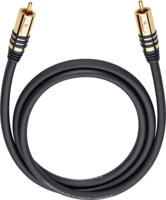 cinch avdio priključni kabel [1x moški cinch konektor - 1x moški cinch konektor] 2.00 m črna pozlačeni konektorji Oehlbach NF Sub