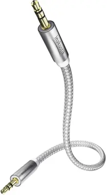 Inakustik 004101005 klinker avdio kabel [1x 3,5mm banana moški konektor - 1x 3,5mm banana moški konektor] 0.5 m bela, srebrna pozlačeni konektorji