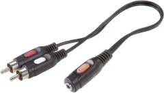 SpeaKa Professional SP-7870256 cinch / klinker avdio priključni kabel [2x moški cinch konektor - 1x priključna doza za 3\,5 mm banana moški konektor] 1.50 m črna