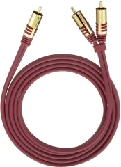 Oehlbach 20561 cinch avdio Y-kabel [2x moški cinch konektor - 1x moški cinch konektor] 1.00 m rdeča pozlačeni konektorji