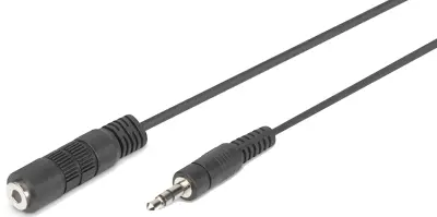 Digitus DB-510200-015-S klinker avdio kabel [1x 3,5mm banana moški konektor - 1x priključna doza za 3,5mm banana moški konektor] 1.5 m črna enojna zaš