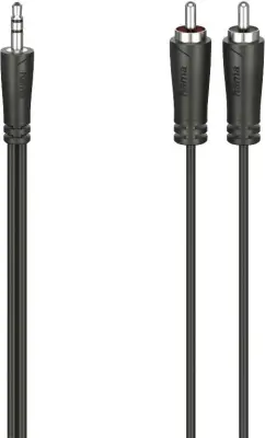 Hama 00205110 klinker / cinch avdio priključni kabel [2x moški cinch konektor - 1x 3\,5 mm banana moški konektor] 1.5 m črna