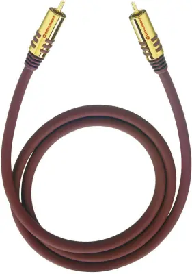 cinch avdio priključni kabel [1x moški cinch konektor - 1x moški cinch konektor] 1.00 m bordo rdeča pozlačeni konektorji Oehlbach NF Sub