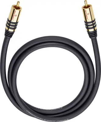 cinch avdio priključni kabel [1x moški cinch konektor - 1x moški cinch konektor] 3.00 m črna pozlačeni konektorji Oehlbach NF Sub