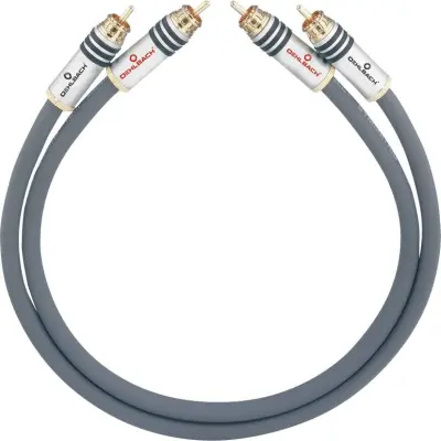 cinch avdio priključni kabel [2x moški cinch konektor - 2x moški cinch konektor] 0.50 m antracitna pozlačeni konektorji Oehlbach NF 14 MASTER