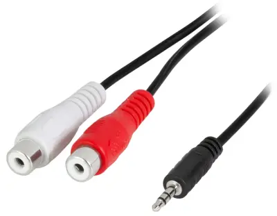 LogiLink CA1047 cinch / klinker avdio priključni kabel  0.20 m črna (mat)